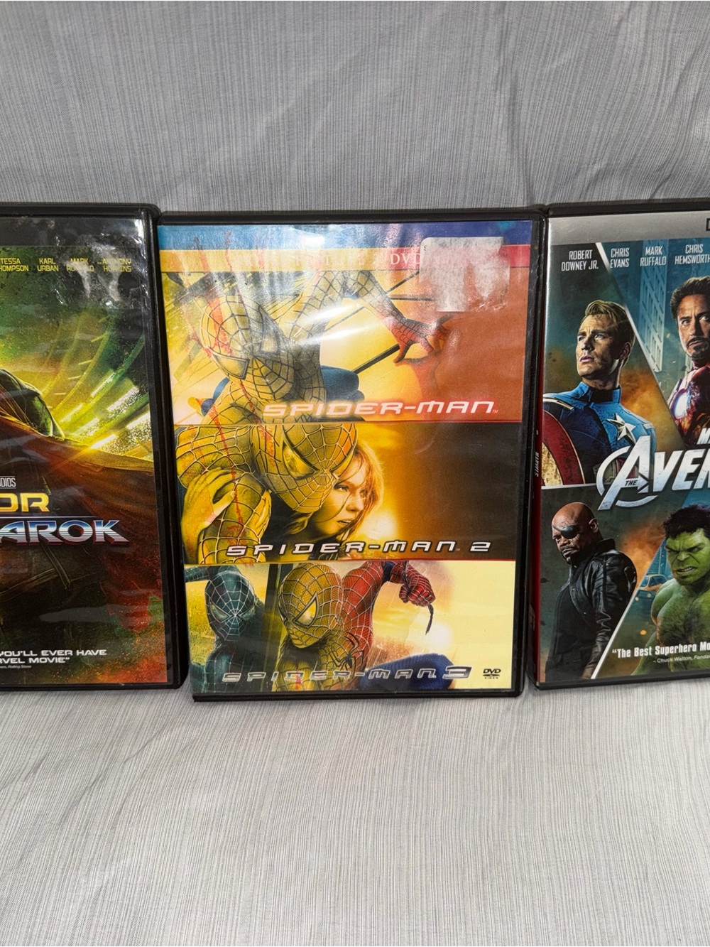 Marvel DVD Lot of 5 Bundle Spider-Man 1-3 Thor Ragnarok The Avengers Superhero